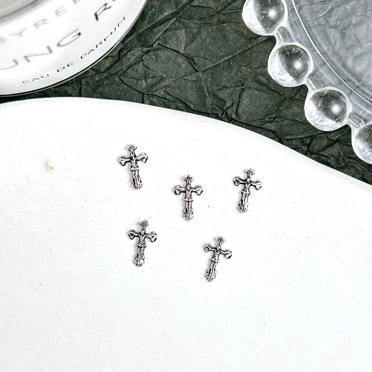 20PCS Multiple Style Classic Cross Alloy Nail Art Decorations 3D Minimalist Creative Cross Cool Style Nail Charms DIY Nail Parts