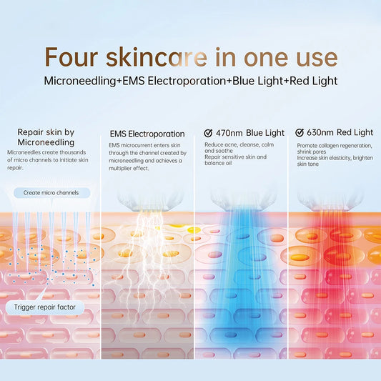 Best Derma Pen Bio Pen Q2 Wireless EMS Microneedling Derma Stamp With LED Light Therapy For Skin Care And Hair Regrowth