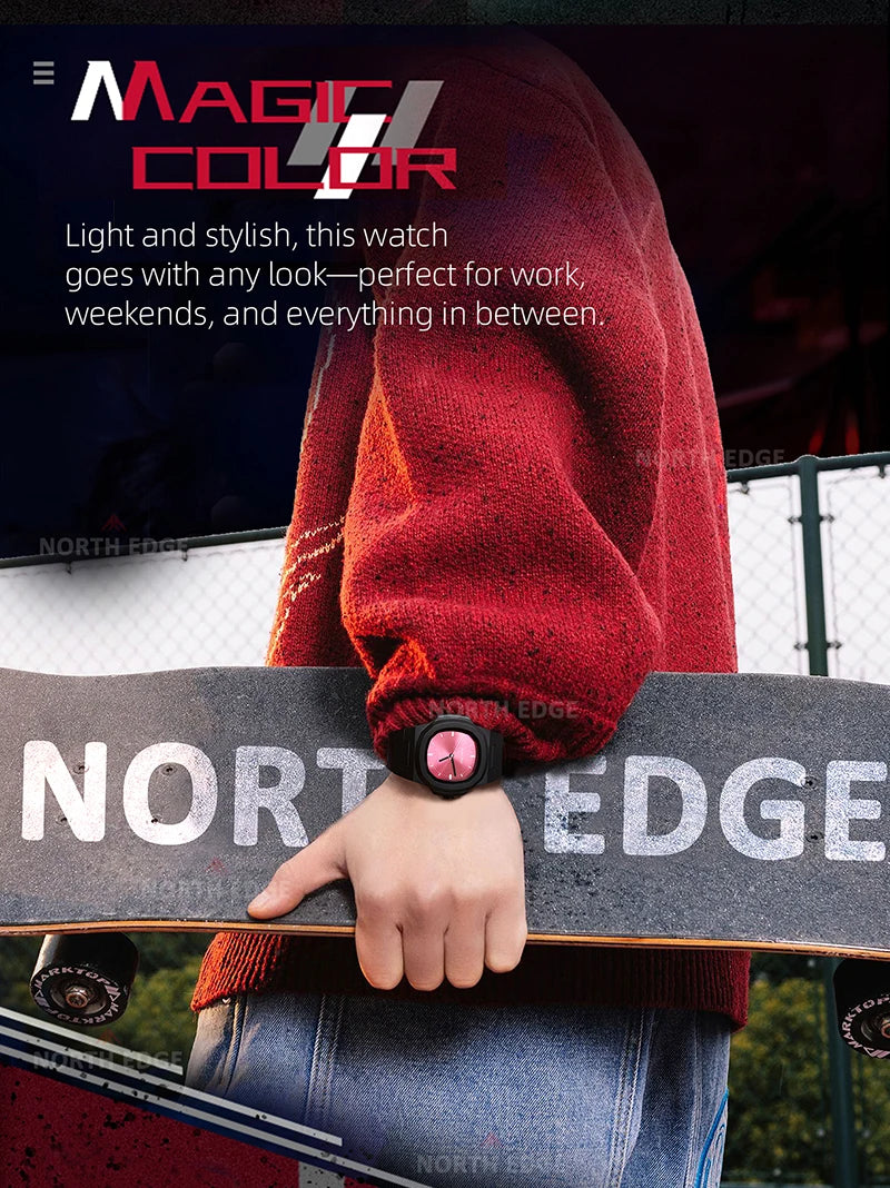 NORTH EDGE VOLT New Smart Watch Men Digital Watch Sports Swimming Fashion Simple Light Square Watch For Men Women Waterproof 50M