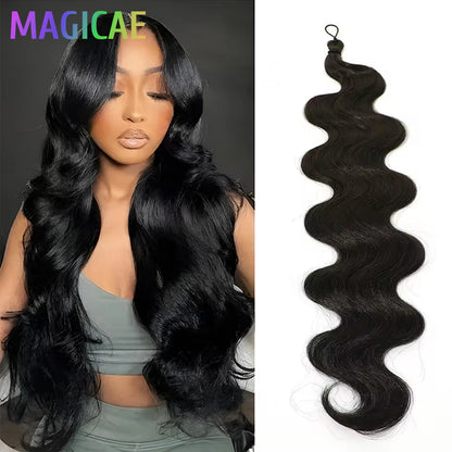 28 Inches Body Wave Crochet Braids Hair Synthetic Brown Twist Braiding Hair Extension Ombre Blond 6/613 Black Color Soft Twist