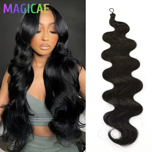 28 Inches Body Wave Crochet Braids Hair Synthetic Brown Twist Braiding Hair Extension Ombre Blond 6/613 Black Color Soft Twist