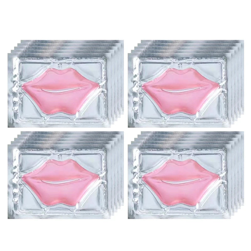 10/20pcs Golden Crystal Collagen Eye Mask Anti Dark Circle Anti-Aging Moisturizing Pink Lip Mask Eyes Lips Travel Size Skin Care