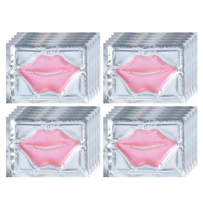 10/20pcs Golden Crystal Collagen Eye Mask Anti Dark Circle Anti-Aging Moisturizing Pink Lip Mask Eyes Lips Travel Size Skin Care