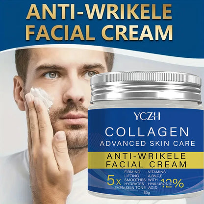 Retinol Collagen Moisturizing Cream - Contains Hyaluronic Acid - Caffeine - Vitamin C and E - Firming and Lifting Skincare - 5X Smoother - 5X Firmer - 12X Brighter Skin - Non-Greasy Formula - 50g