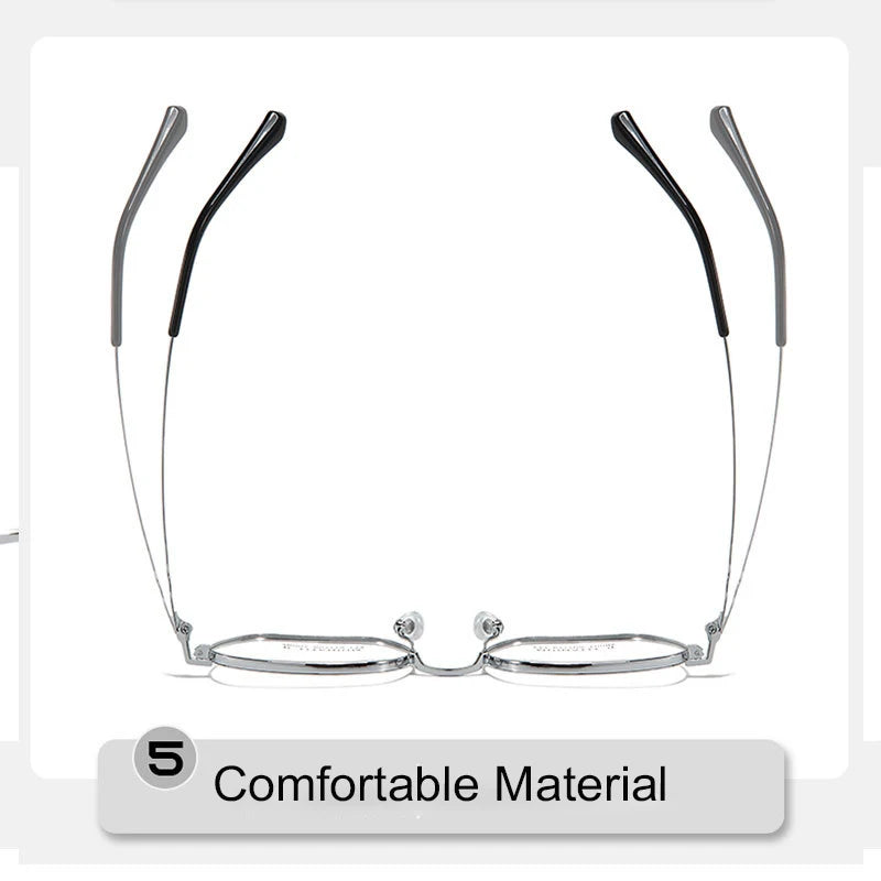 UVLAIK Ultra Light Square Glasses Frame Retro Anti-Blue Light Eyewear Pure Titanium Frame Eyeglass Fashion Solid Color Spectacle