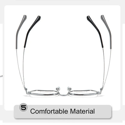 UVLAIK Ultra Light Square Glasses Frame Retro Anti-Blue Light Eyewear Pure Titanium Frame Eyeglass Fashion Solid Color Spectacle