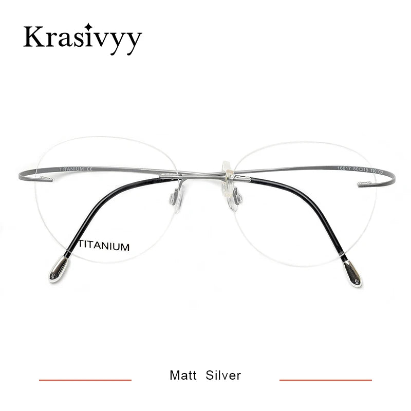 Krasivyy Round Rimless Glasses Frame Men Ultralight Myopia Prescription Eyeglasses Women Vintage Pure Titanium Optical  Eyewear