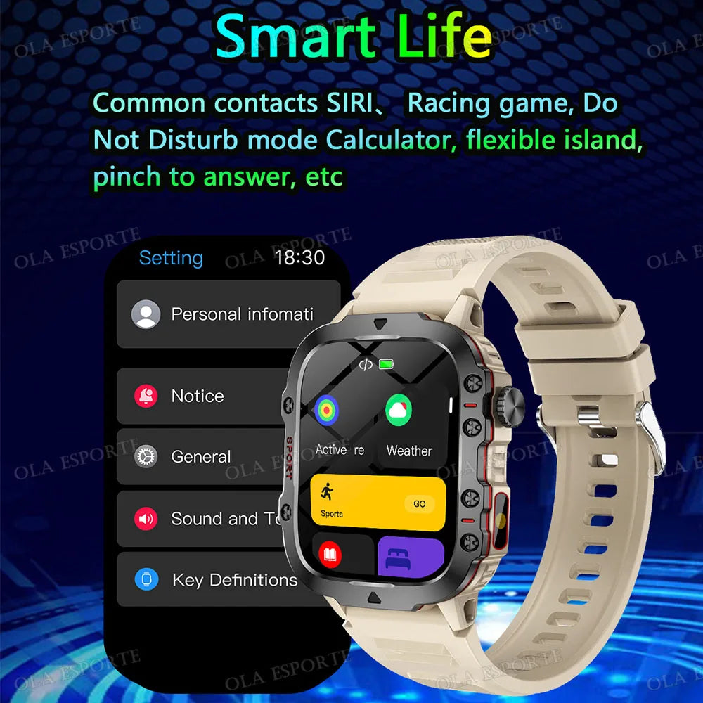 New Men Smart Watch 100+Sports Modes Waterproof Health Smartwatch Fitness Clock Running Pedometer Bluetooth Call Message Preview