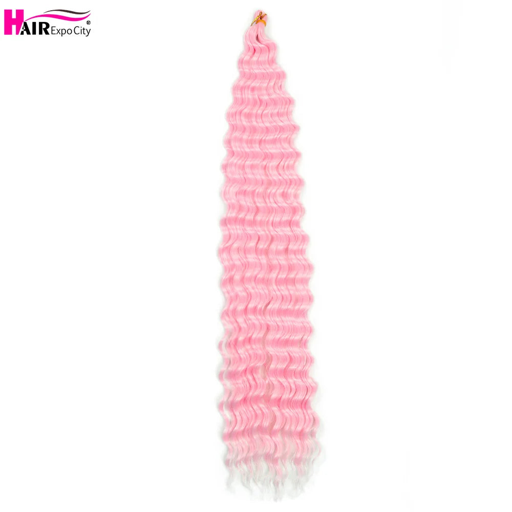 Ocean Wave Crochet Hair Extensions 30Inch Synthetic Deep Twist Curly Crochet Braids Soft Bohemian Water Wave Braid Hair