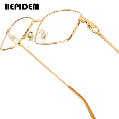 HEPIDEM Alloy Glasses Frame Men Luxury Famous Brand Design Retro Vintage Square Eyeglasses Rimless Spectacles Frameless Eyewear
