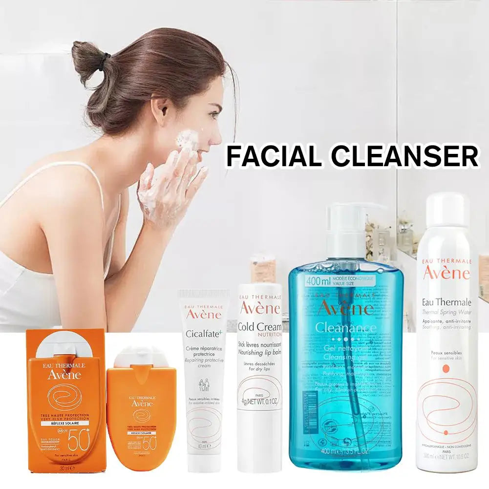 Avene Facial Deep Cleansing Cleanser Removes Face Dirt Whitening Cold Cream SPF 50+ Sunscreen Moisturizing Gel Skin Care