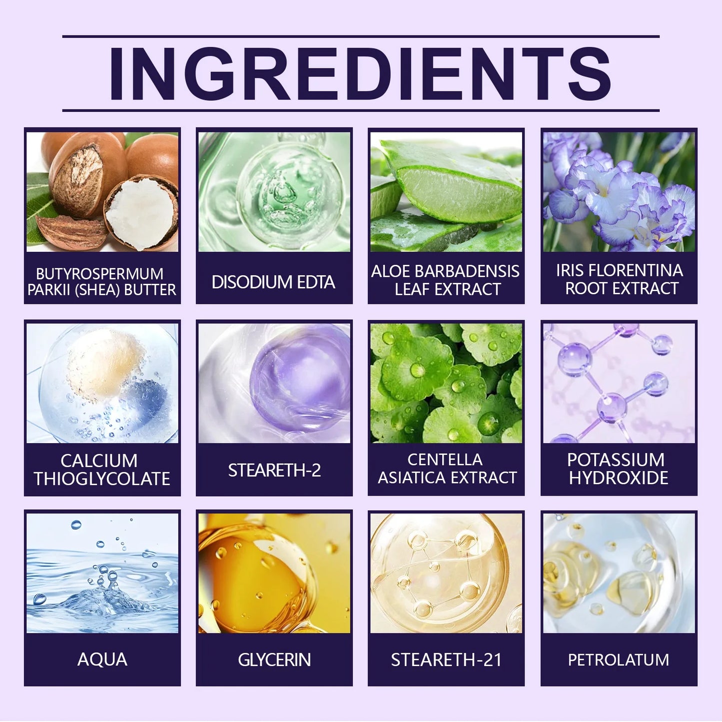 OUHOE Body Hair Removal Cream Gentle Painless Long-Lasting Smoothness Nourish Moisturize Convenient Efficient Aloe Vera Soothing