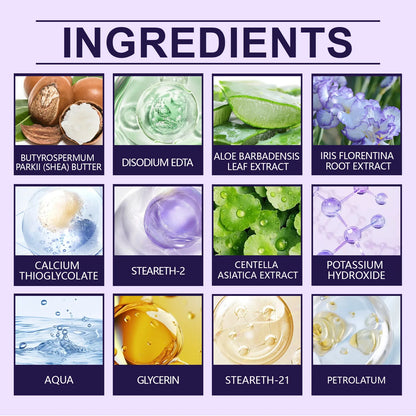 OUHOE Body Hair Removal Cream Gentle Painless Long-Lasting Smoothness Nourish Moisturize Convenient Efficient Aloe Vera Soothing