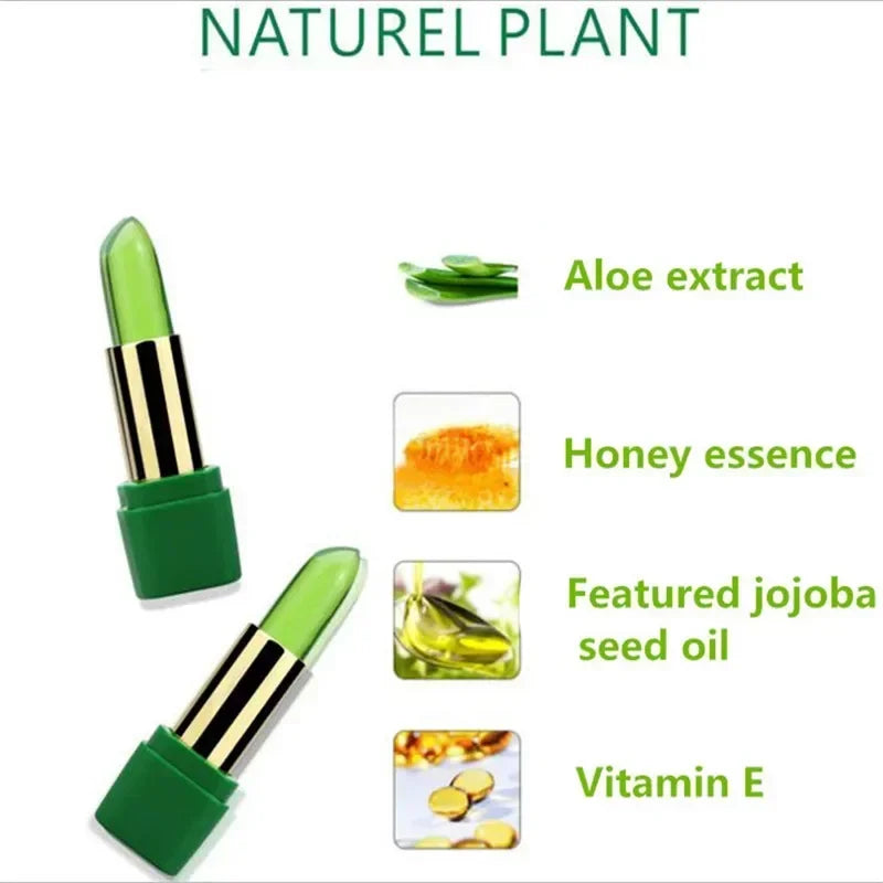 Aloe Vera Lipstick Batom Natural Temperature Change Color Jelly Lip stick Long Lasting Moistourizing Nutritious Lip Balm Makeup