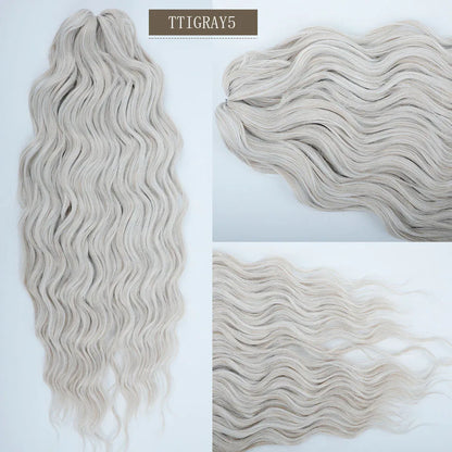 24 inches Body Deep Wave Crochet Braiding Pink Ombre Brown Hair Extensions Water Colored Braids Hair Blond Curly Hair Bundles