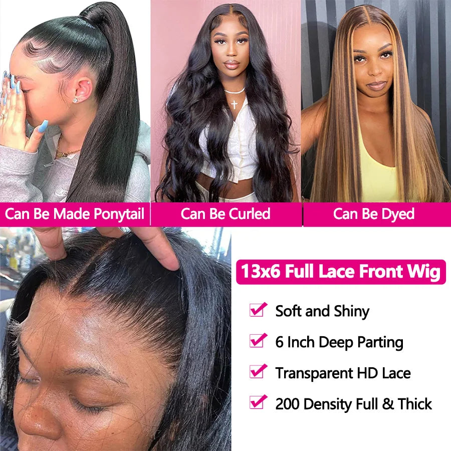 200 Density Straight Human Hair Wigs On Clearance Sale Transparent HD Lace Wig 13x6 Human Hair 30 Inch Brazilian Raw Hair Wig