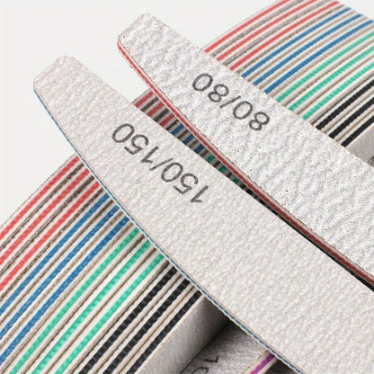 1/3/5/10Pcs Professional Nail File 80/100/150/180/240 Sandpaper Strong Thick Sanding Half Moon Lime nail accessories and Tools