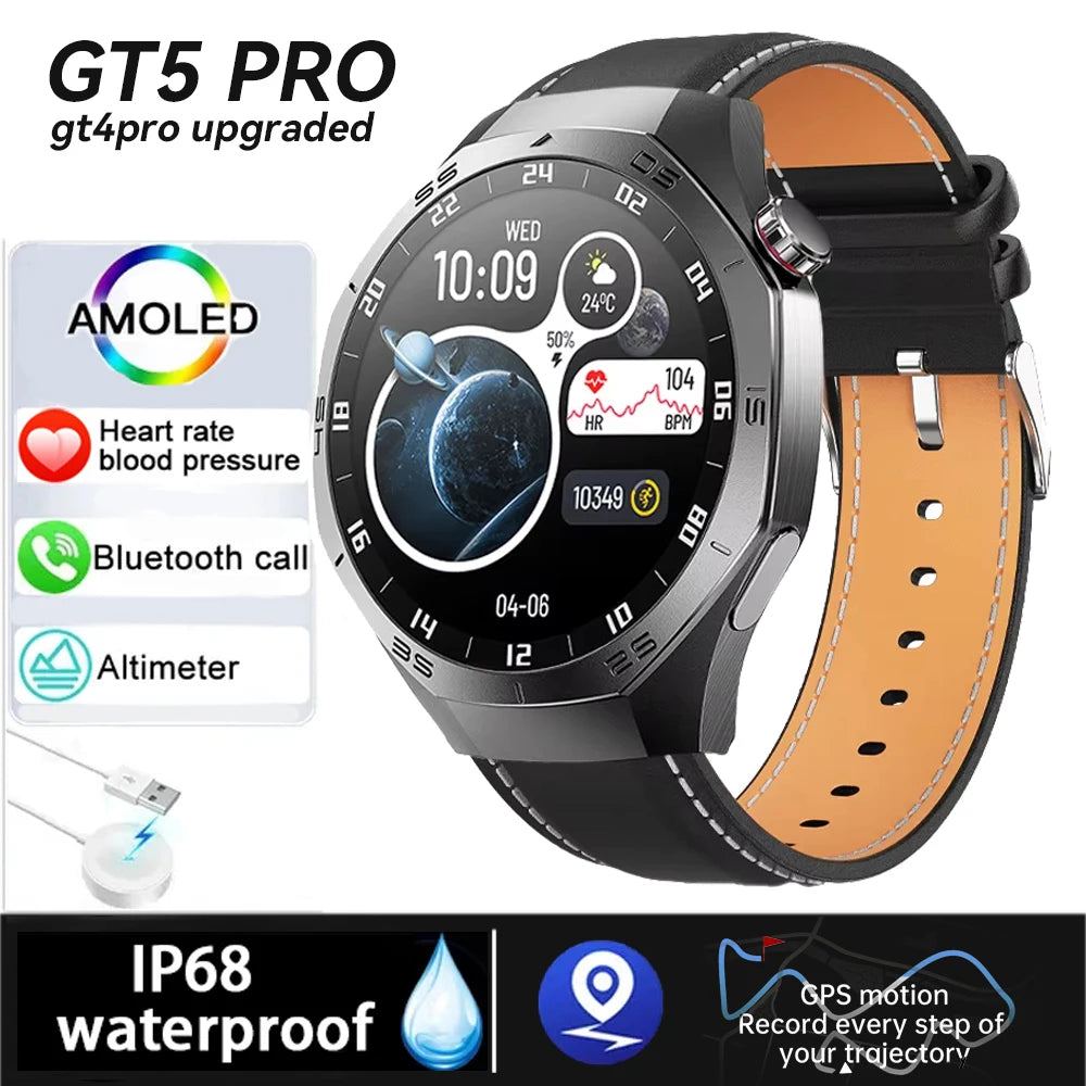 Original New S5 Smartwatch Men 360*360 HD AMOLED Screen GPS Motion Track Heart Rate Bluetooth Call IP68 Waterproof Smartwatch