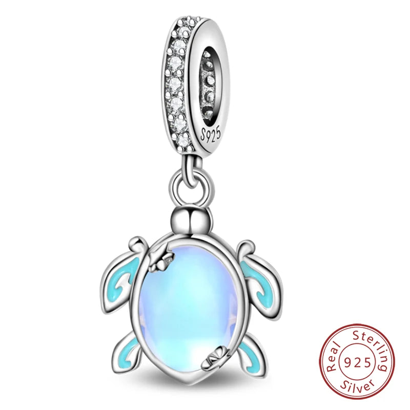 925 Sterling Silver Blue Purple Butterfly Perfume Bottle Starry Sky Hot Air Balloon Charms Beads Fit DIY S925 Bracelets Jewelry