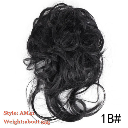 Synthetic Hair Bun Messy Scrunchies Hairpiece Elastic Chignon With Elastic For Women Donut Bun Ponytails Blonde Black Brown
