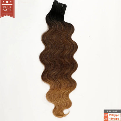 Magicae Blond 27/613 Highlight Ombre Brown High Temperature Synthetic Body Wave Ponytail 30Inch 200g Hair Extensions Wavy Bundle