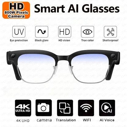 2025 New Upgrade Smart Glasses With Camera Video Recording AI Photo Recognition Bluetooth Call Translation Voice Sunglasses Man