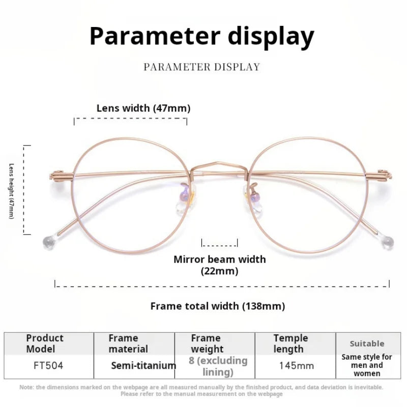 Ultra light Titanium Prescription Glasses Women Men Fashion Design Progressive Optical Glasses Myopia Hyperopia Eyewear FT504Y