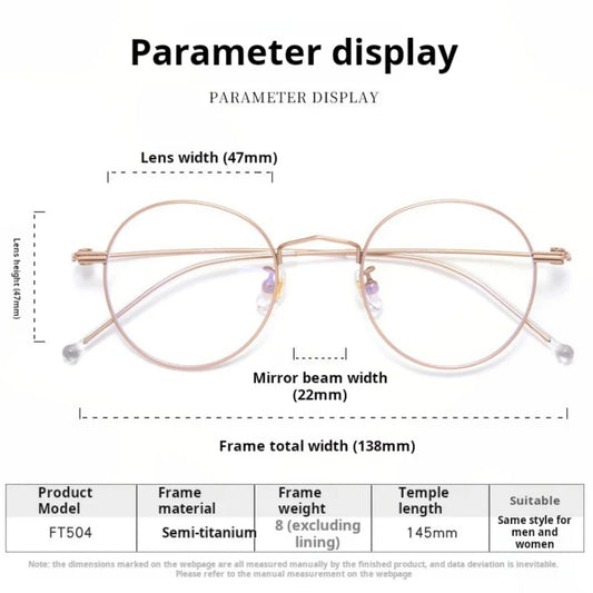 Ultra light Titanium Prescription Glasses Women Men Fashion Design Progressive Optical Glasses Myopia Hyperopia Eyewear FT504Y