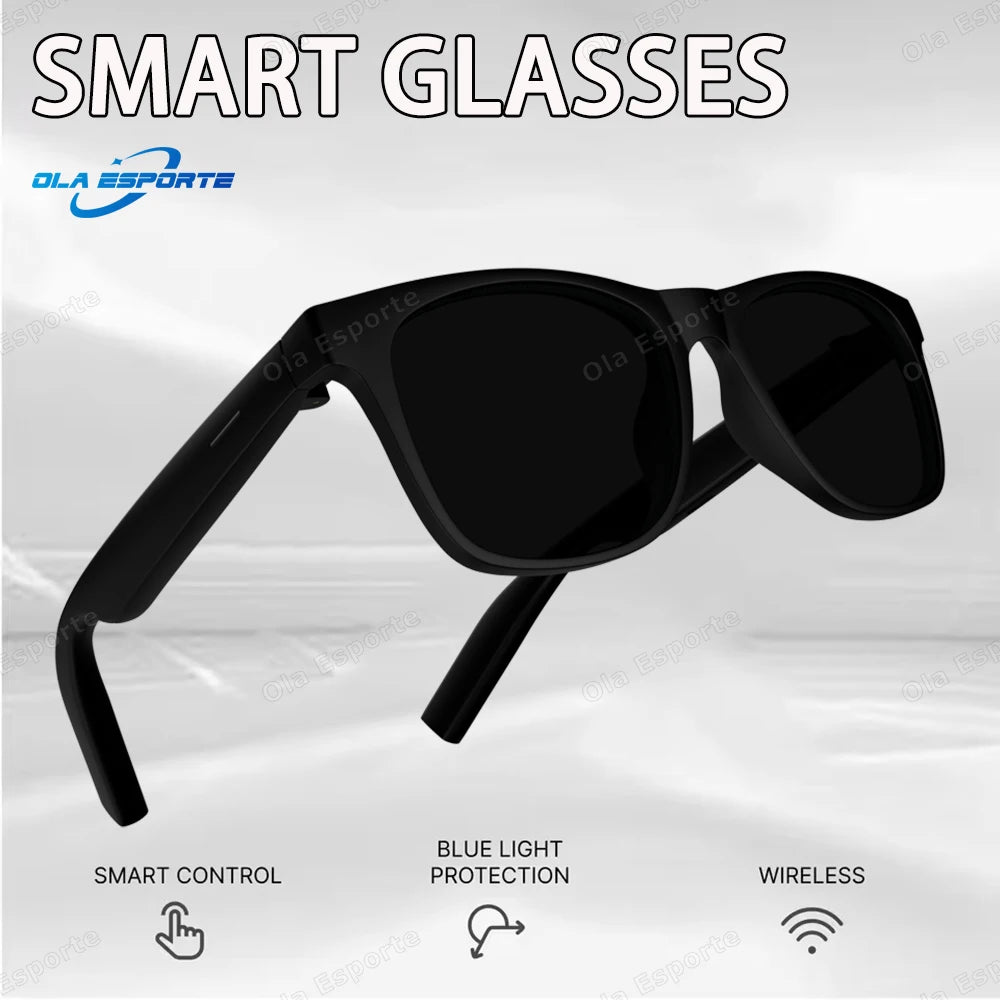 2025 New Men's Smart Glasses Women's Bluetooth Glasses Voice Call Control Music Voice Assistant UV Polarized Sunglasses Eyeglass