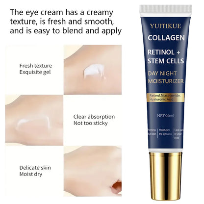 Collagen Retinol + Stem Cells Eye Cream w/ Niacinamide & Hyaluronic Acid - Day & Night Moisturizer, Firms & Smooths Eye Area