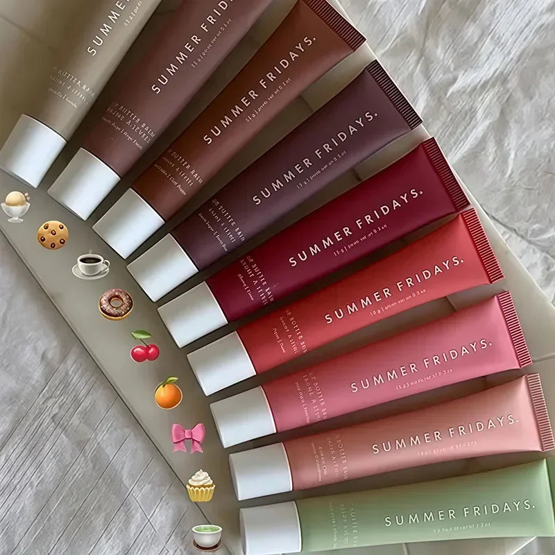 Summer Fridays Lip Balm Moisturizing Mirror Lip Gloss Lip Pink Sugar Coffee Cake Smell Vanilla Lipstick Transparent Oil Makeup