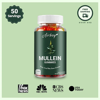 Mullein Gummies - Lung Cleansing and Detoxification, Promotes Respiratory Health, Boosts Immunity