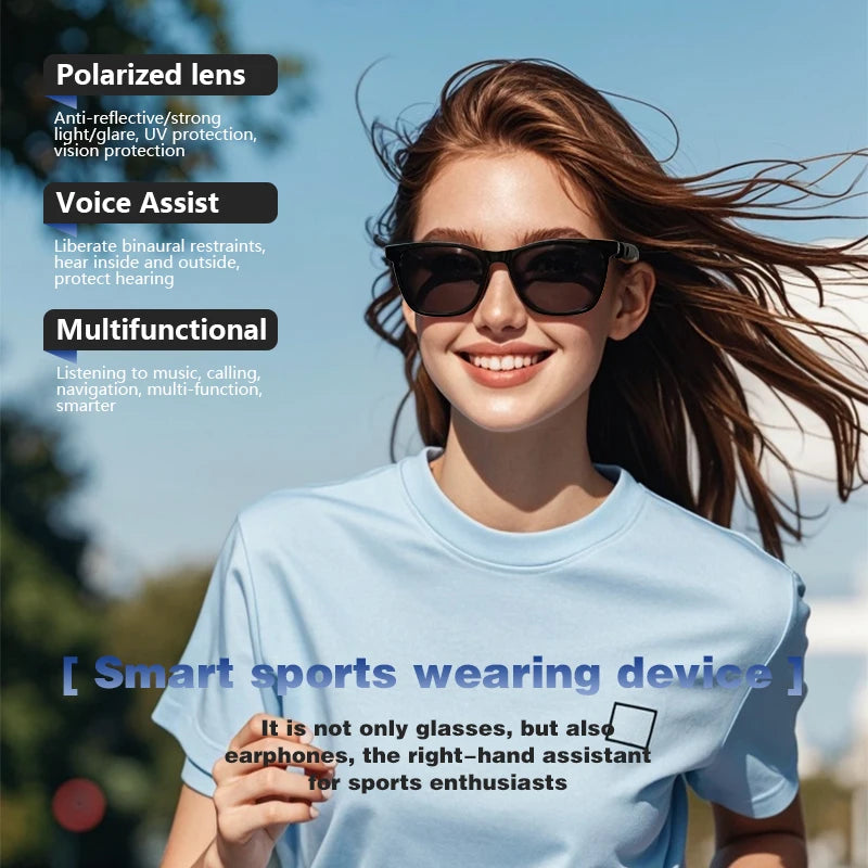 GS05 Smart Bluetooth Music Glasses forMen Women withOutdoor home dual-use Touch Voice UV400 Polarized Lens Smart glasses for men