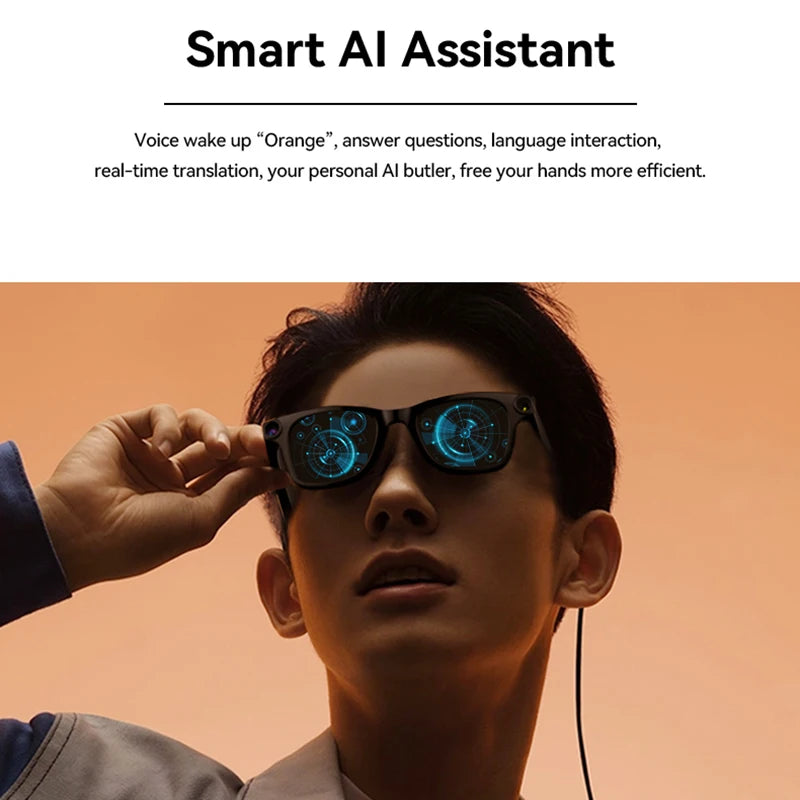 Smart Glasses with 500W Pixel Camera Photography Bluetooth Calling Music Playback Voice Control Head Mounted Sunglasses