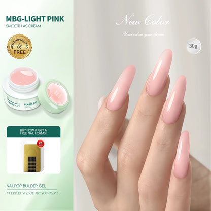 Nailpop 30/100g Hard Gel Milky Smooth UV Nail Gel for Quick Extension Long Lasting Soak Off Nail Builder Gel Nail Art Manicure