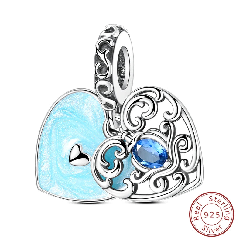 925 Sterling Silver Blue Purple Butterfly Perfume Bottle Starry Sky Hot Air Balloon Charms Beads Fit DIY S925 Bracelets Jewelry