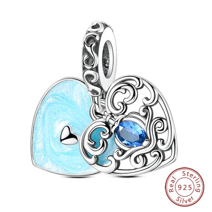 925 Sterling Silver Blue Purple Butterfly Perfume Bottle Starry Sky Hot Air Balloon Charms Beads Fit DIY S925 Bracelets Jewelry