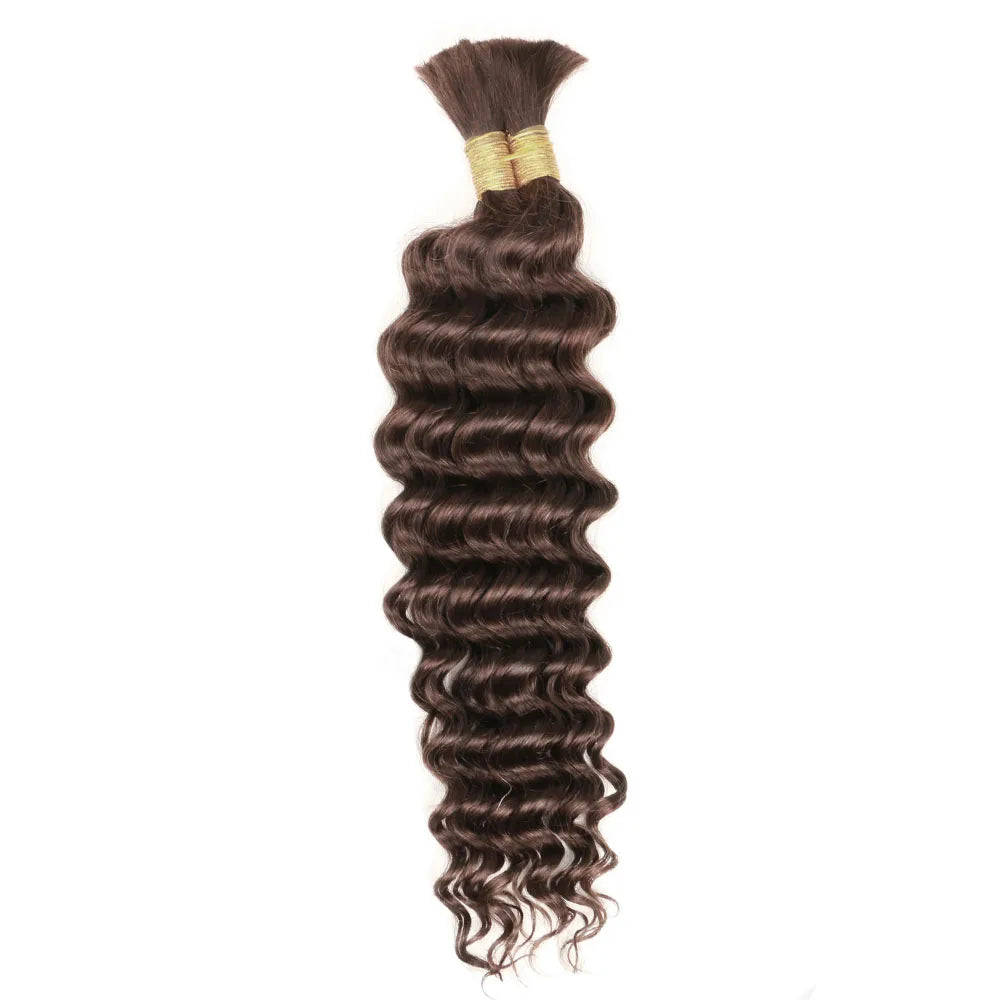 Deep Wave Bulk 100% Human Hair Braiding Blonde Ginger Curly Brazilian Hair for Human Hair Extensions for Micro Braiding No Weft