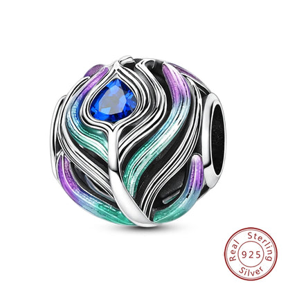 925 Sterling Silver Blue Purple Butterfly Perfume Bottle Starry Sky Hot Air Balloon Charms Beads Fit DIY S925 Bracelets Jewelry