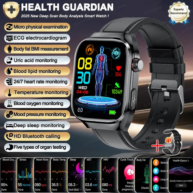 2025 New For Xiaomi Iatrology Grade Organ monitor Smart Watch Men ECG+PPG Uric Acid BP Blood Fat BT Call Sports Health Watches