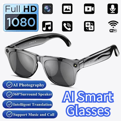 4K high-definition AI smart glasses camera Bluetooth call 260Mah battery voice assistant for translating and listening to music