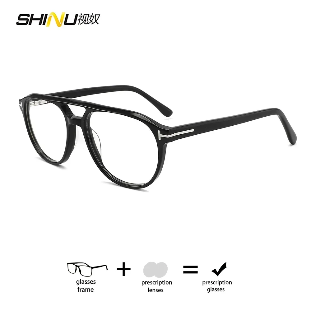 Progressive Eyeglasses Retro Frame Prescription Glasses Multifocal Presbyopia Glasses Unisex Photochromic Lenses with Recipe