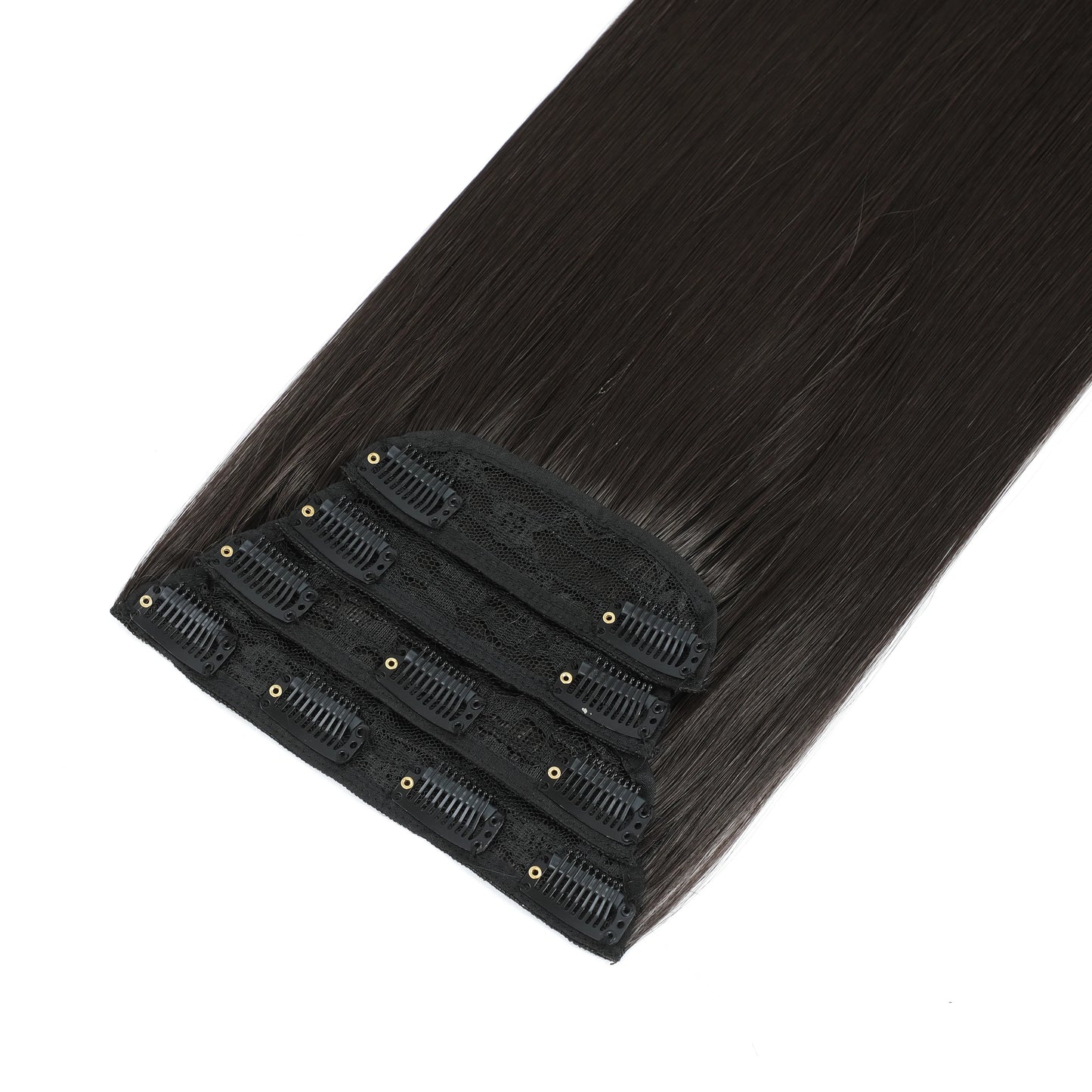 24Inchs Clips in Hair Extensions Long Straight Hairstyle Synthetic Blonde Black Hairpieces Heat Resistant False Hair