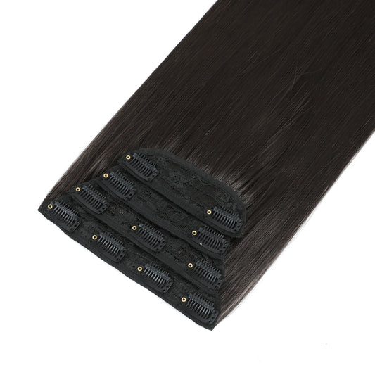 24Inchs Clips in Hair Extensions Long Straight Hairstyle Synthetic Blonde Black Hairpieces Heat Resistant False Hair