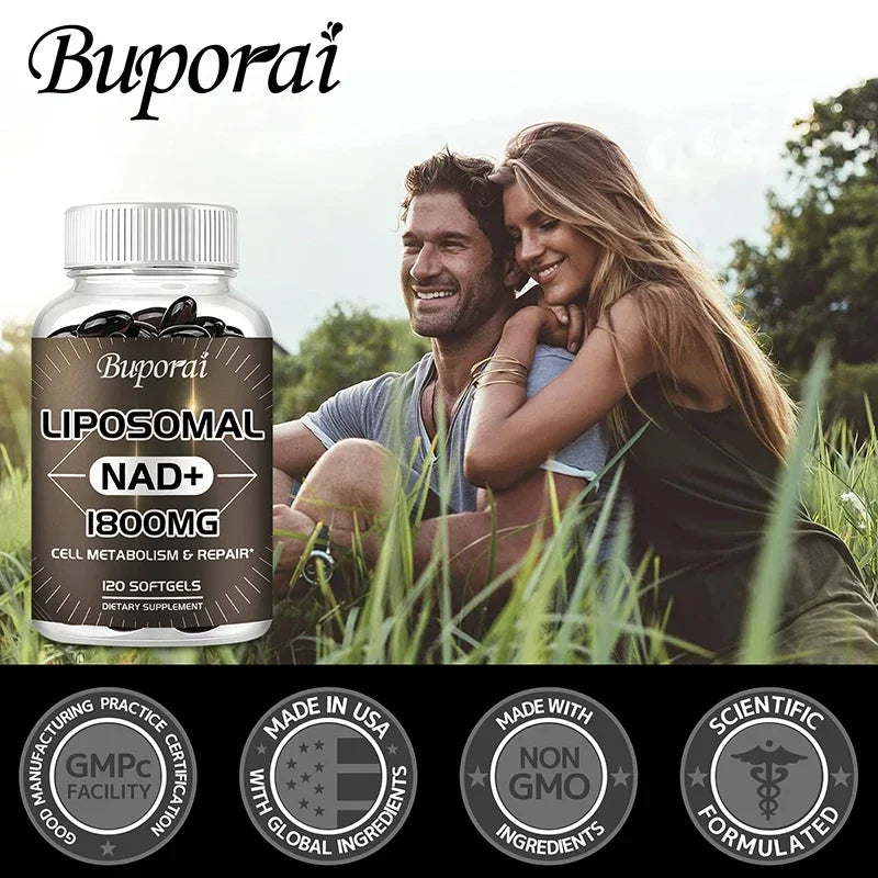 Liposomal NAD Supplement - Promotes Overall Health, Enhances Energy, Repairs Cells, Boosts Immunity, Efficient Absorption
