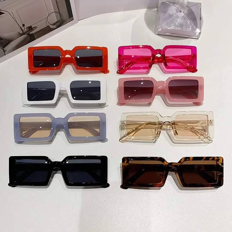 New Women's Small Frame Sunglasses Women Fashion Jelly Color Square Sun Glasses Outdoor Travel Trend Eyewear UV400 Oculos De Sol