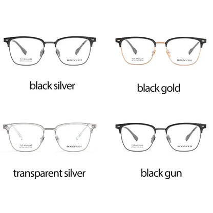 Pure Titanium Frame Glasses Full Rim Eye Glasses Spring Hinges Men Style Shortsighted Spectacles New Arrival Glasses
