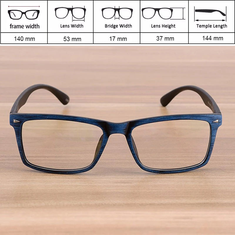 Reven Glasses Men and Women Unisex Wooden Pattern Fashion Retro Optical Spectacle Eyeglasses Glasses Frame Vintage Eyewear