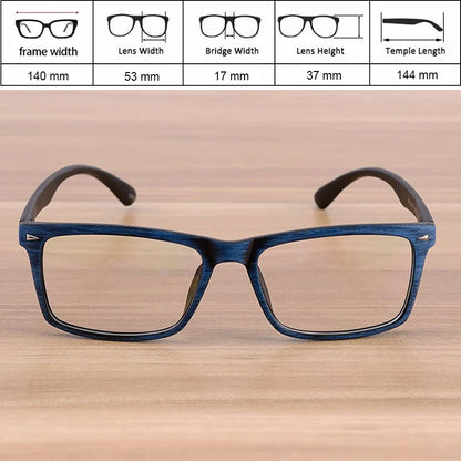 Reven Glasses Men and Women Unisex Wooden Pattern Fashion Retro Optical Spectacle Eyeglasses Glasses Frame Vintage Eyewear