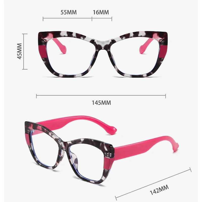 Oulylan Classic Eyeglasses Frame Women Cat Eye Anti Radiation Blue Light Blocking Glasses Protective Eyewear Computer Screen
